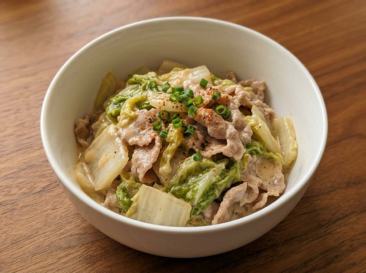 豚こま切れ肉と白菜のマヨネーズ煮