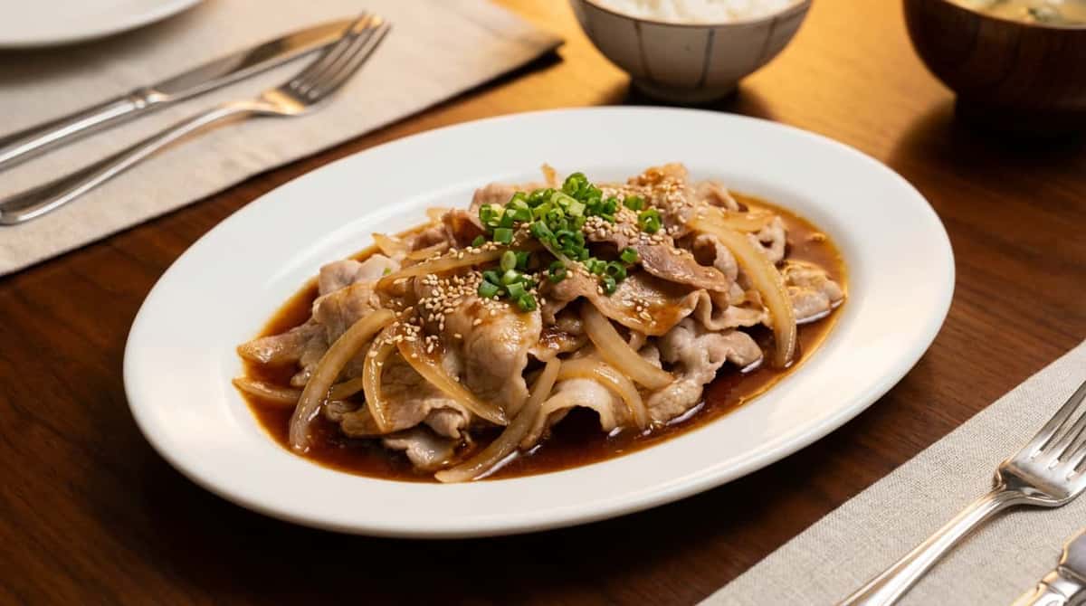 豚こまと玉ねぎの焼肉だれ和え（完成イメージ）