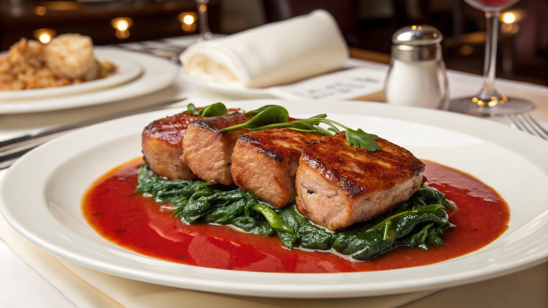 豚こまとほうれん草のケチャップレンジ蒸し（完成イメージ）