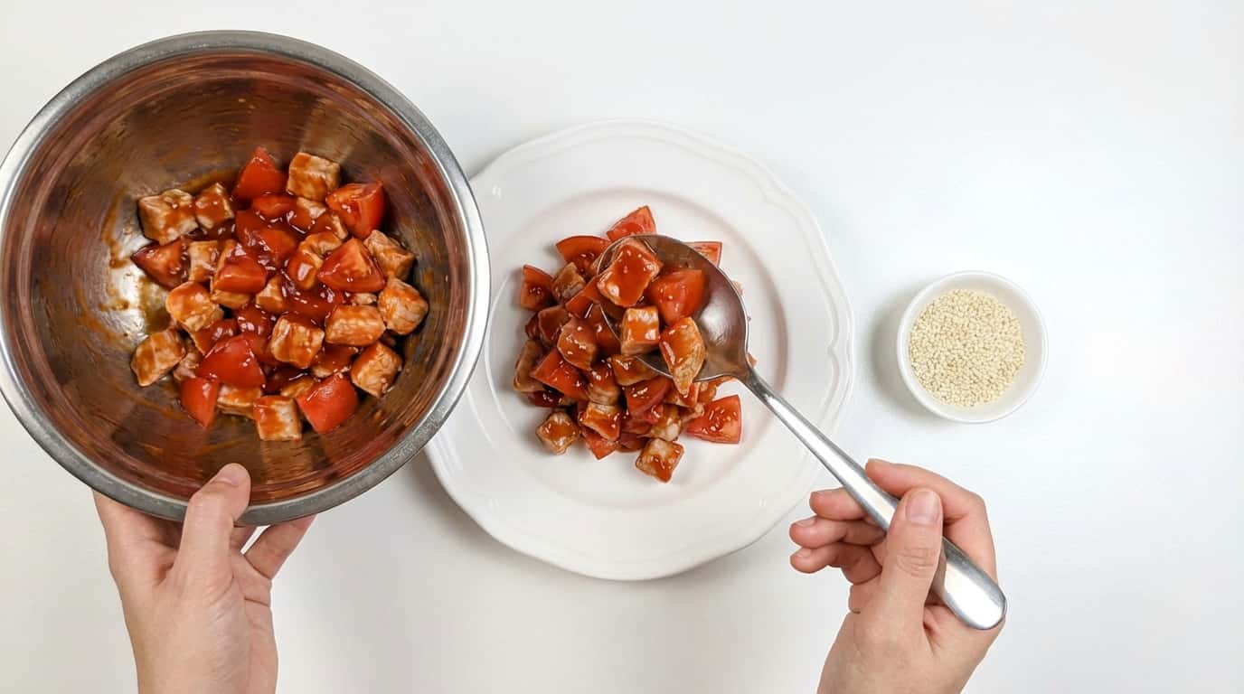 豚こまとトマトのケチャップ和え（完成イメージ）