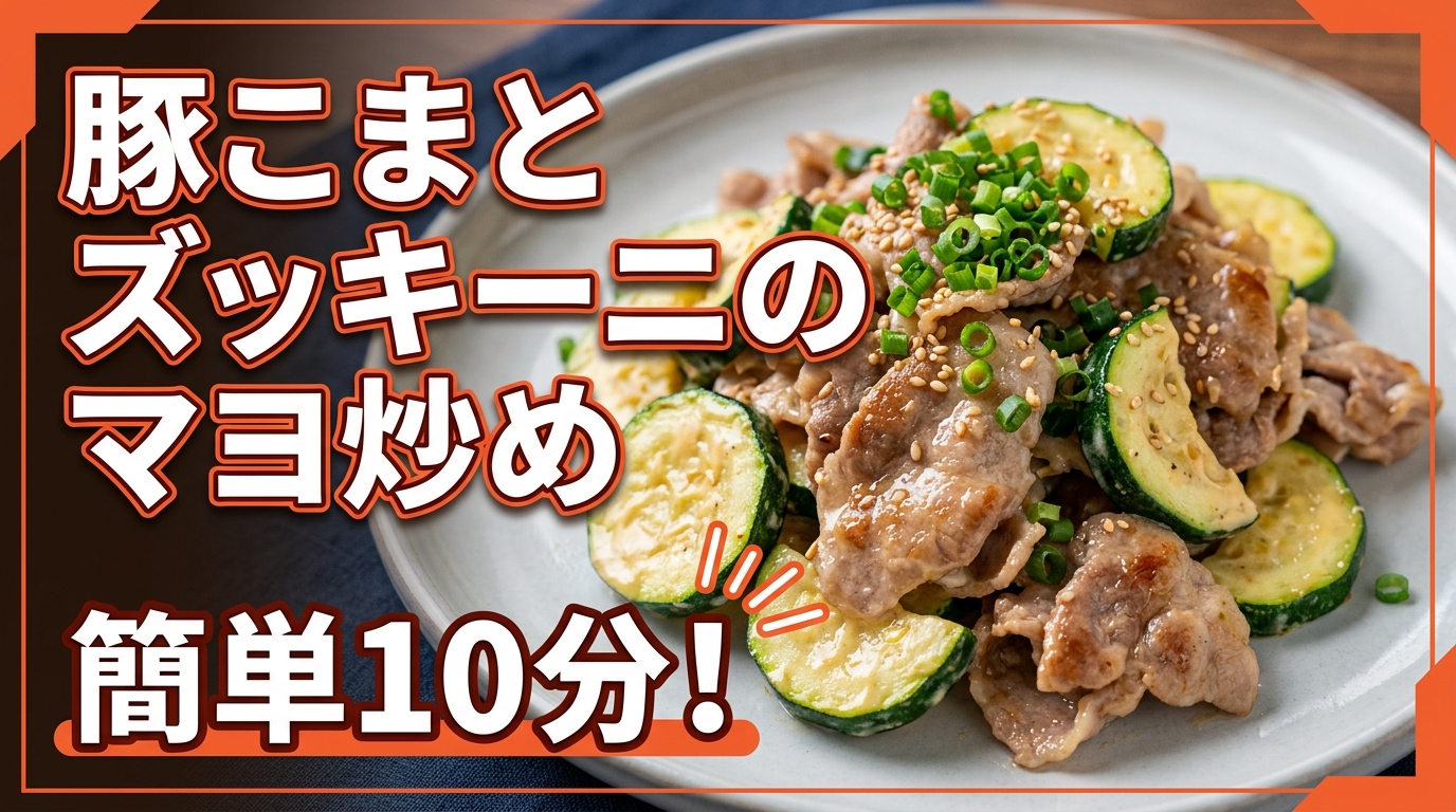 豚こまとズッキーニのマヨ炒め