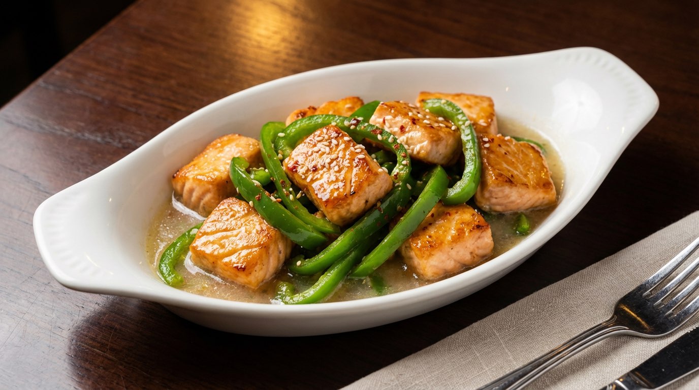 鮭とピーマンのピリ辛白だし漬け（完成イメージ）