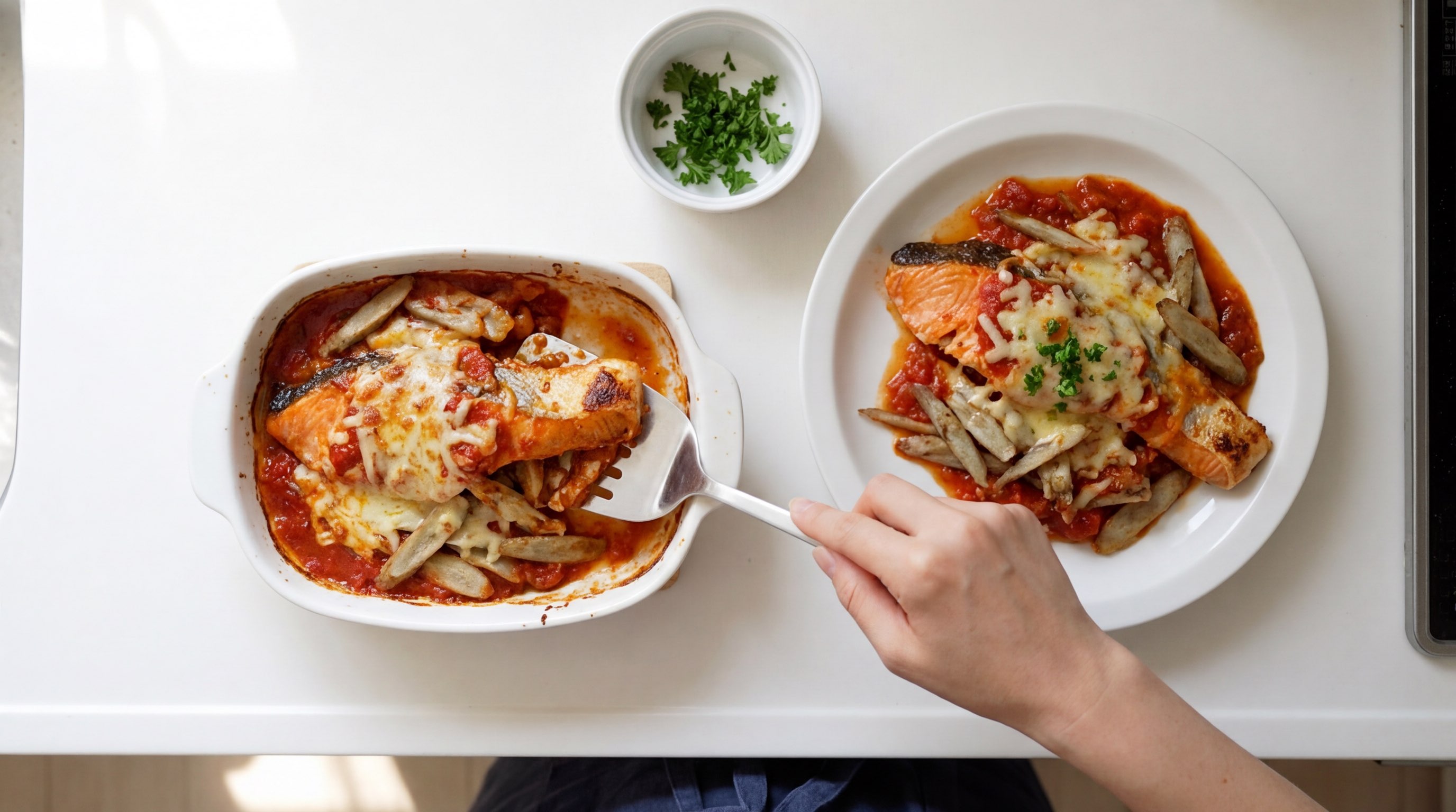 鮭とごぼうの高タンパクトマト焼き（完成イメージ）
