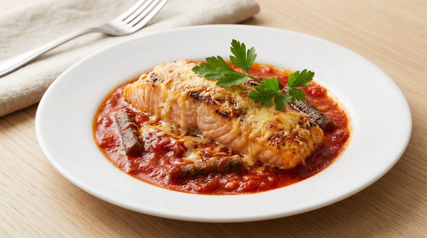 鮭とごぼうの高タンパクトマト焼き（完成イメージ）