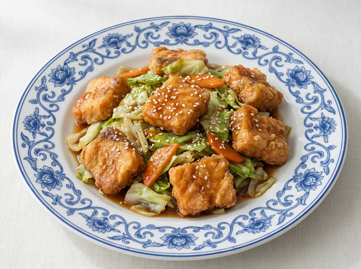 鮭とキャベツのオイスターソース揚げ