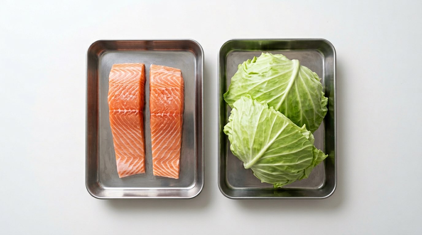 鮭とキャベツのオイスターソース揚げ（材料）