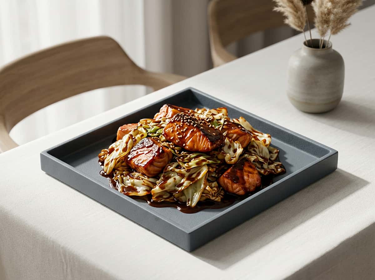 鮭とキャベツの焼肉のタレ焼き（糖質オフ）