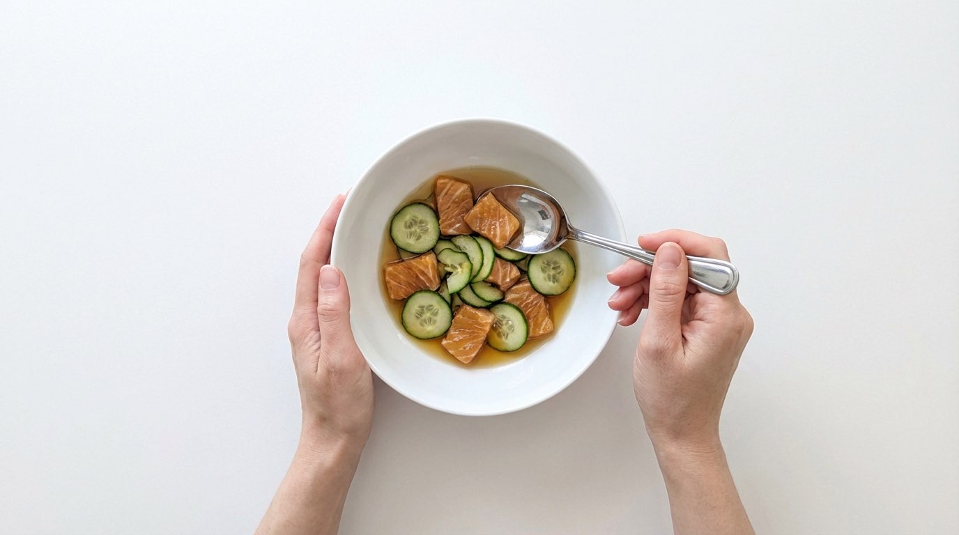 鮭ときゅうりのコンソメ焼きマリネ（完成イメージ）