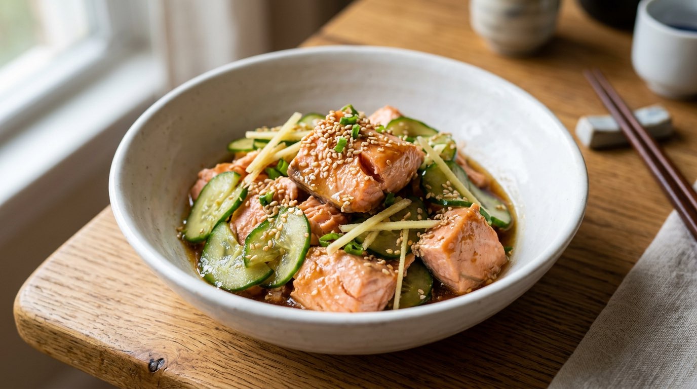 鮭ときゅうりのごま油煮（お弁当おかず）