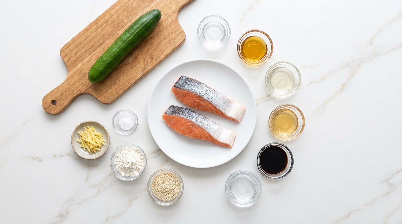 鮭ときゅうりのごま油煮（お弁当おかず）（材料）