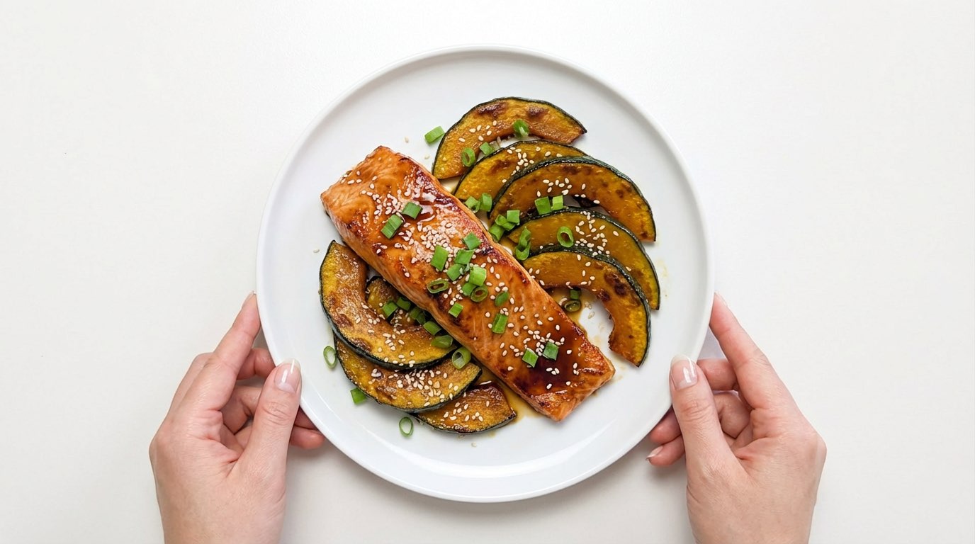 鮭とかぼちゃのめんつゆ香ばしグリル（完成イメージ）