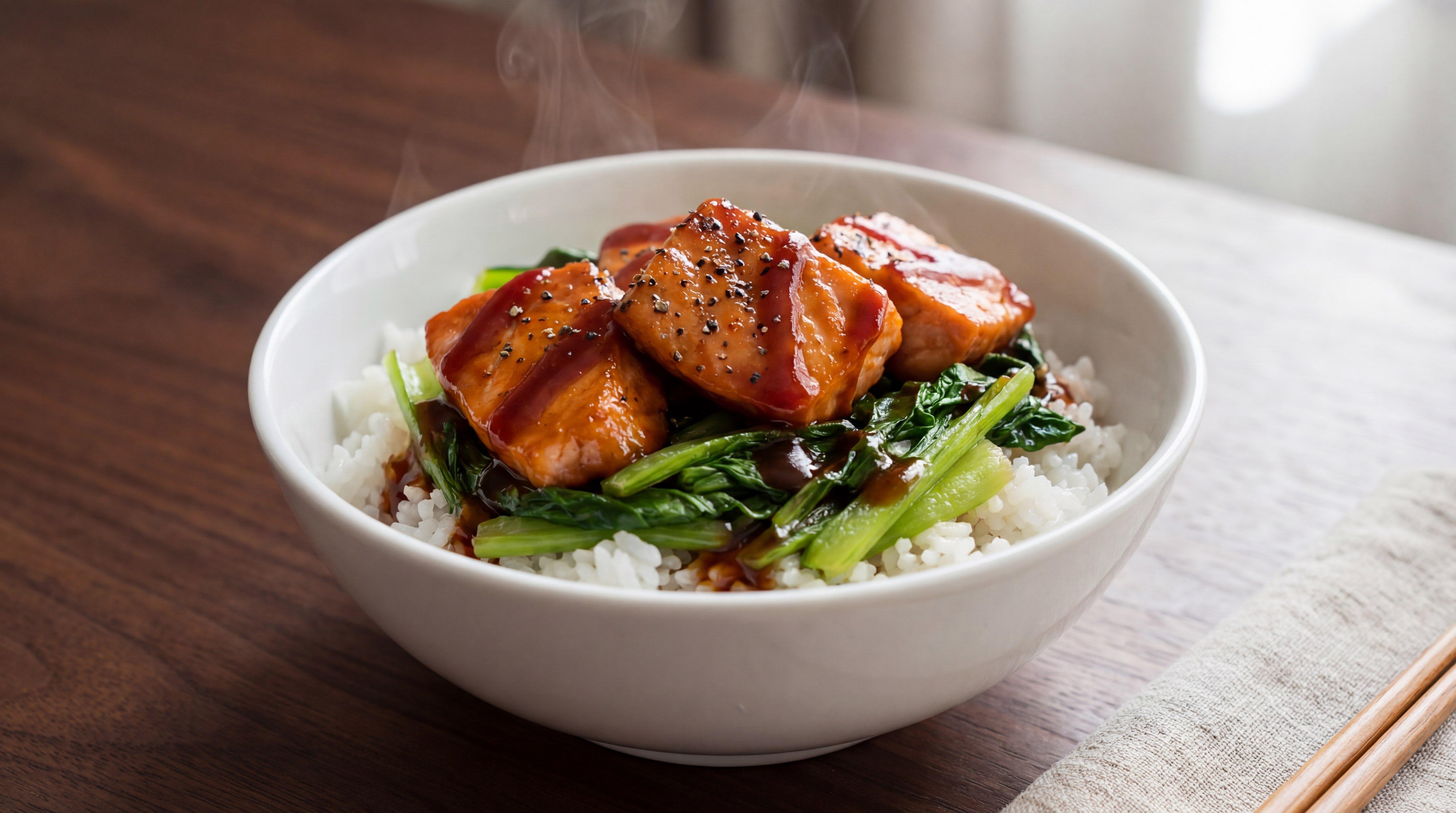 鮭と小松菜のケチャップおつまみ丼（完成イメージ）