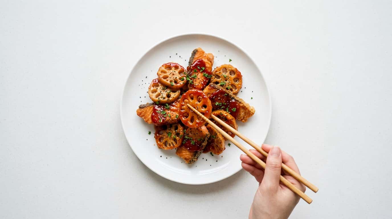 鮭とれんこんのカリカリケチャップ揚げ（完成イメージ）