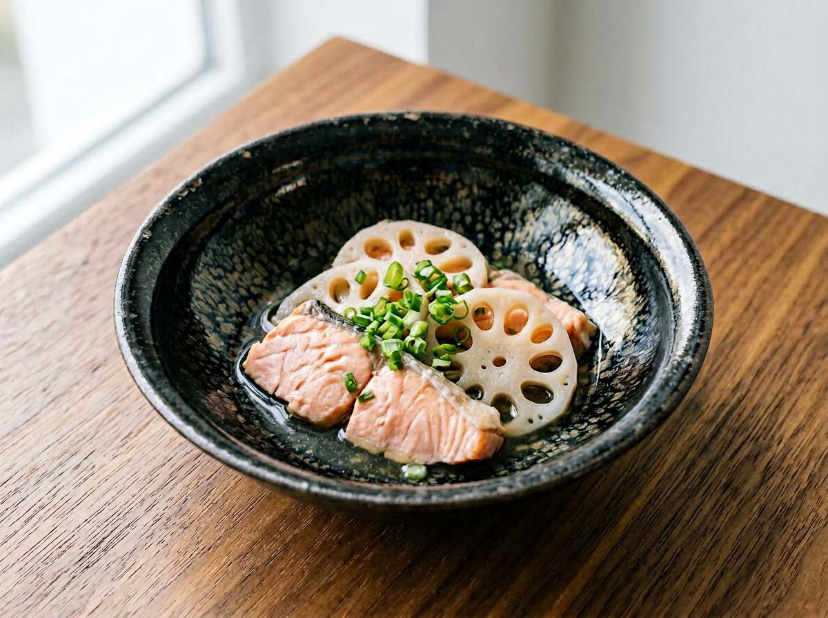 鮭とれんこんの白だし煮物（節約）