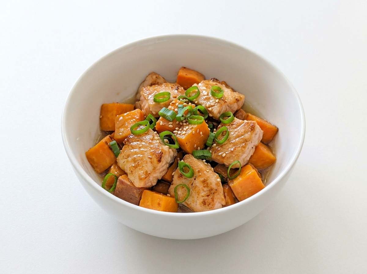 鮭とさつまいもの白だしガッツリ炒め