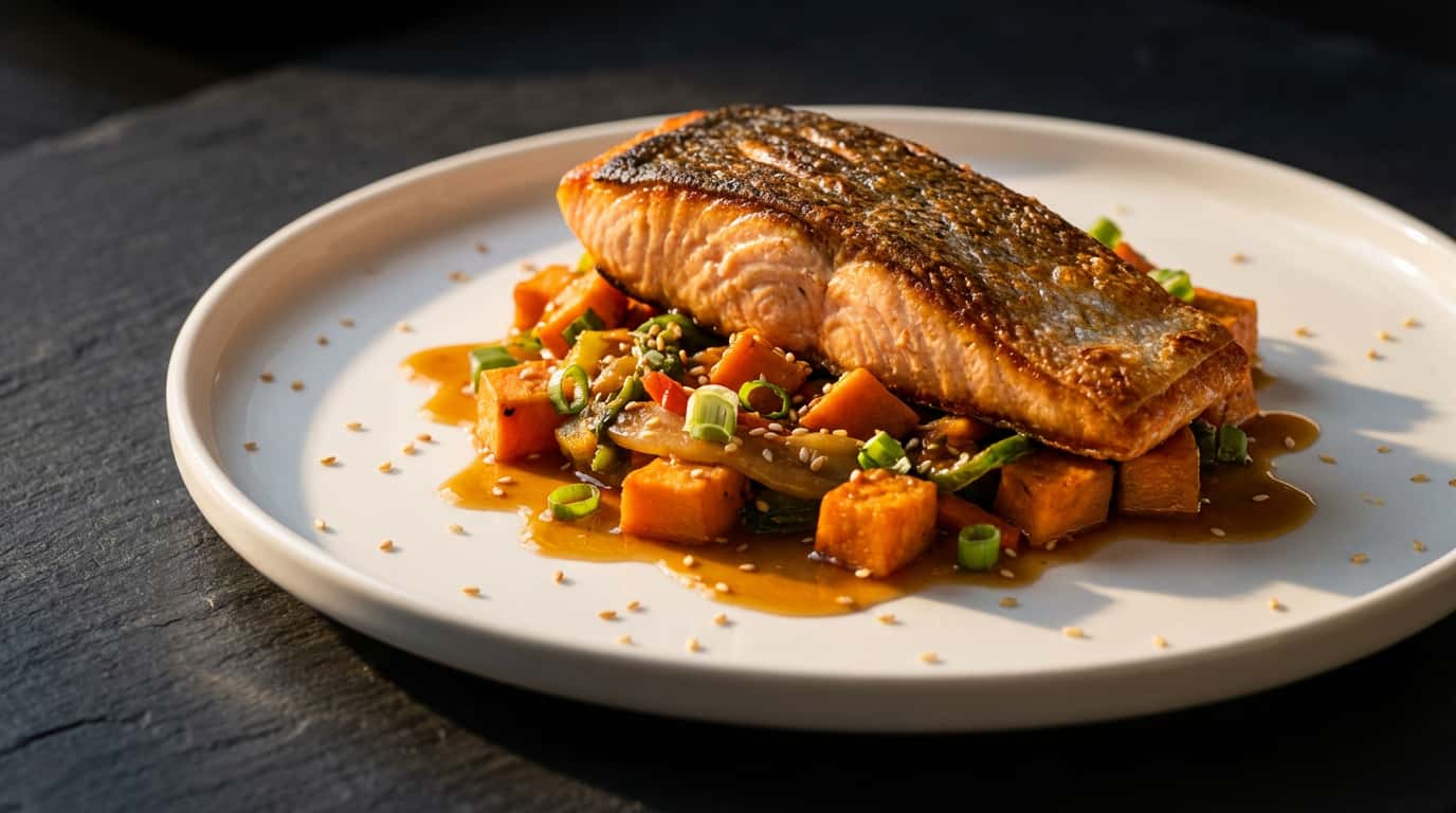 鮭とさつまいもの白だしガッツリ炒め（完成イメージ）