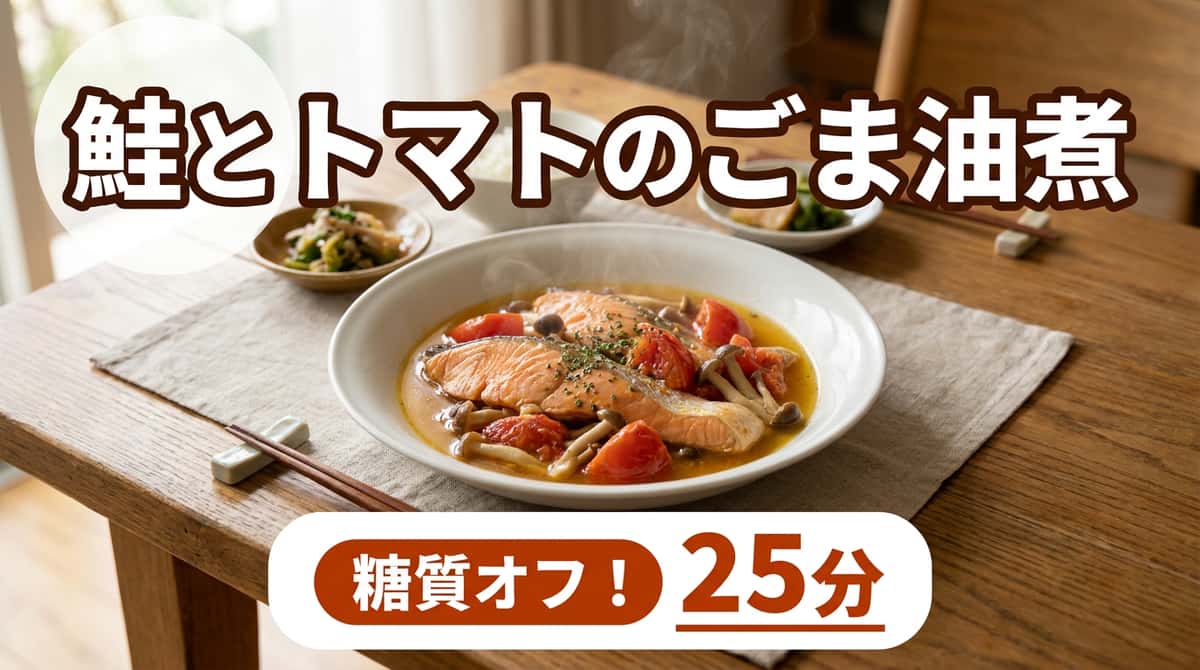 鮭とトマトのごま油煮（糖質オフ）