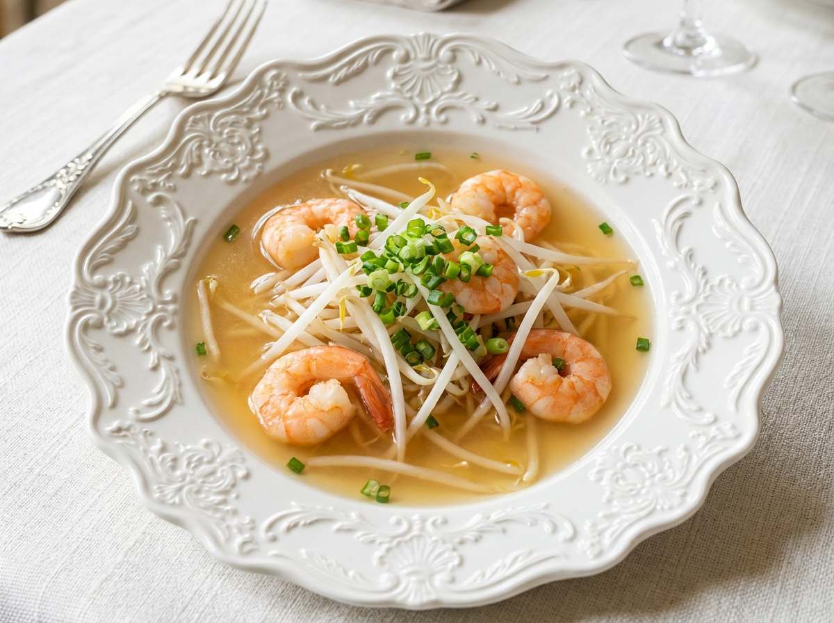 エビともやしのさっぱりコンソメ煮