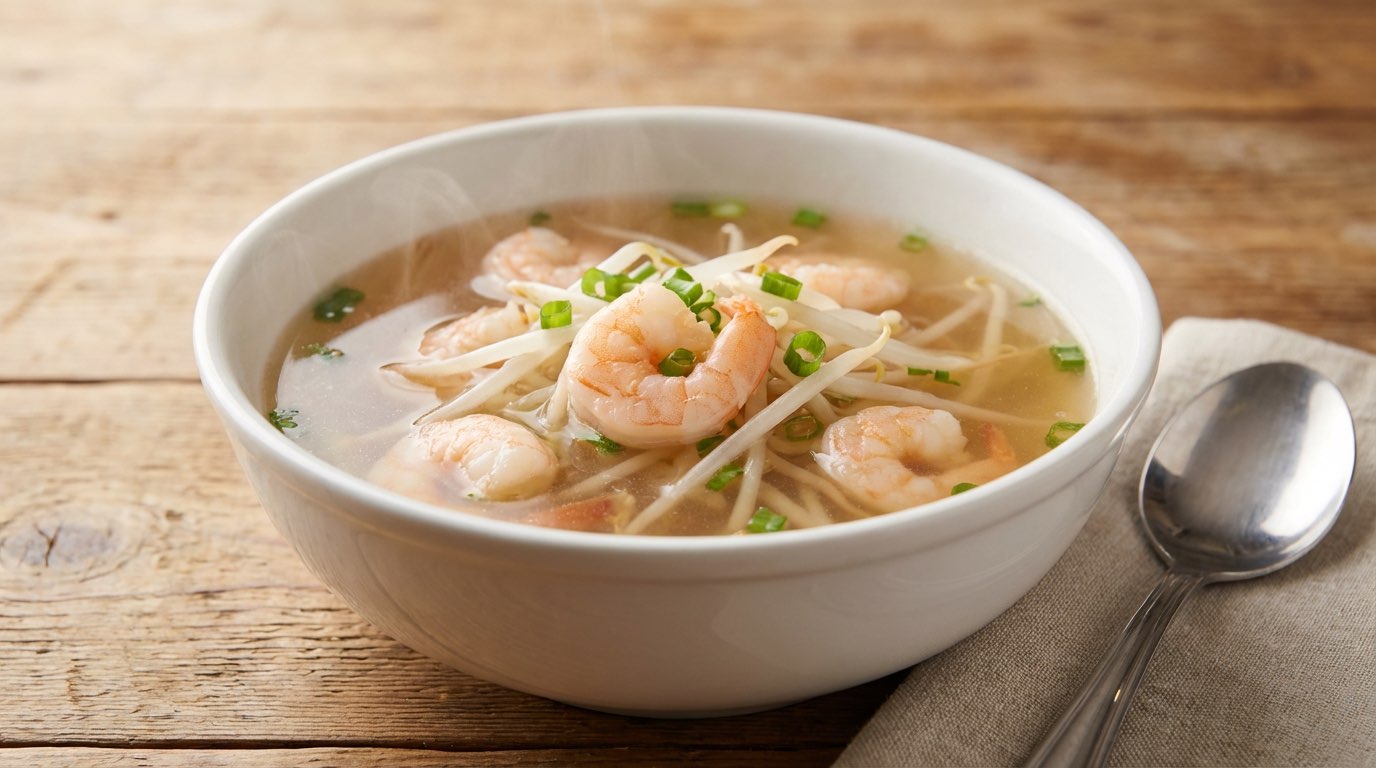 エビともやしのさっぱりコンソメ煮