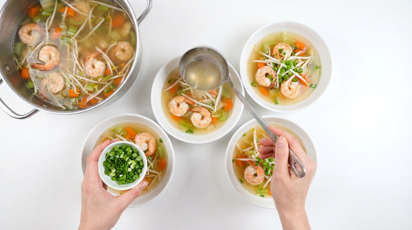 エビともやしのさっぱりコンソメ煮（完成イメージ）