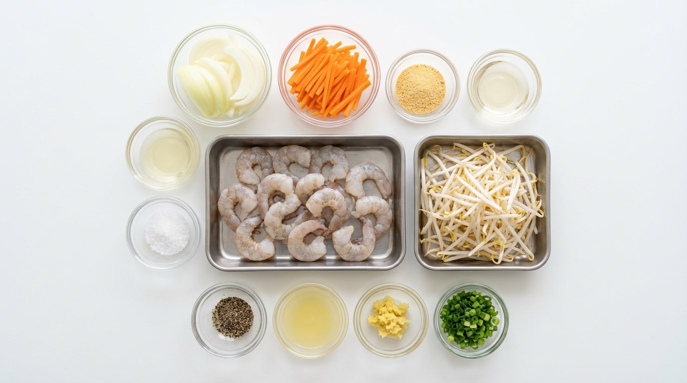 エビともやしのさっぱりコンソメ煮（材料）