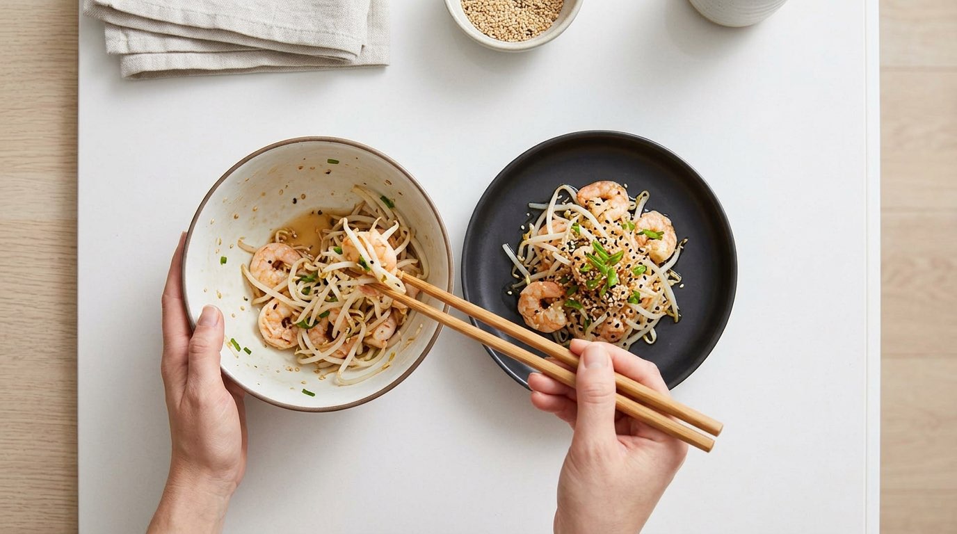 エビともやしの白だし和え（完成イメージ）