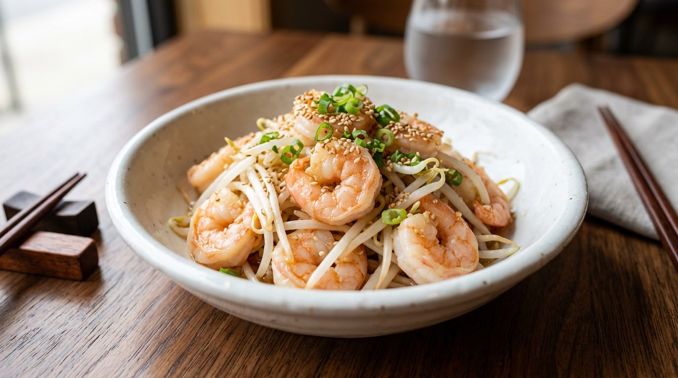 エビともやしの白だし和え（完成イメージ）