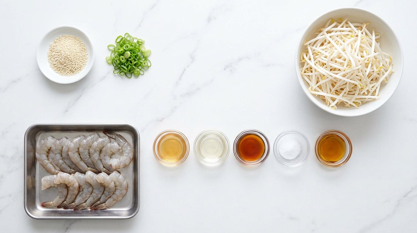 エビともやしの白だし和え（材料）