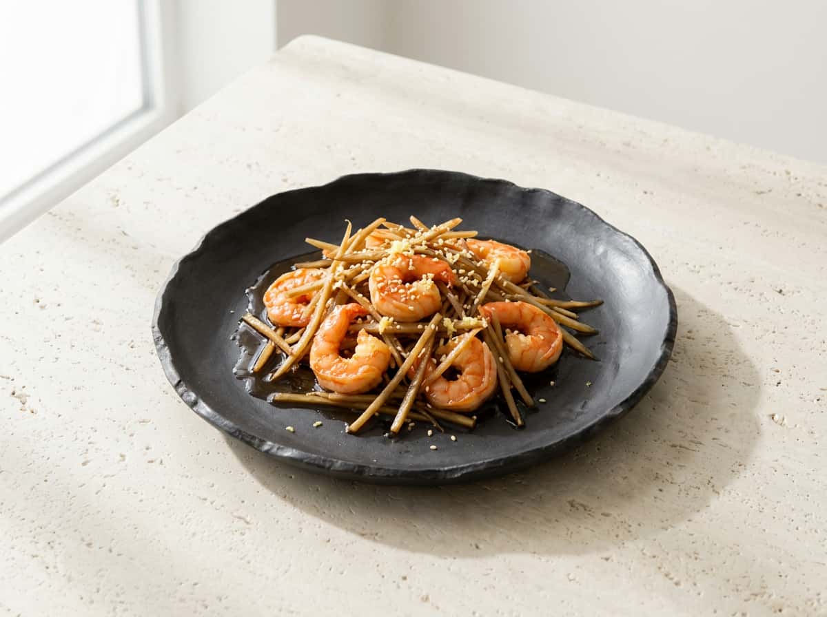 エビとごぼうのポン酢漬け