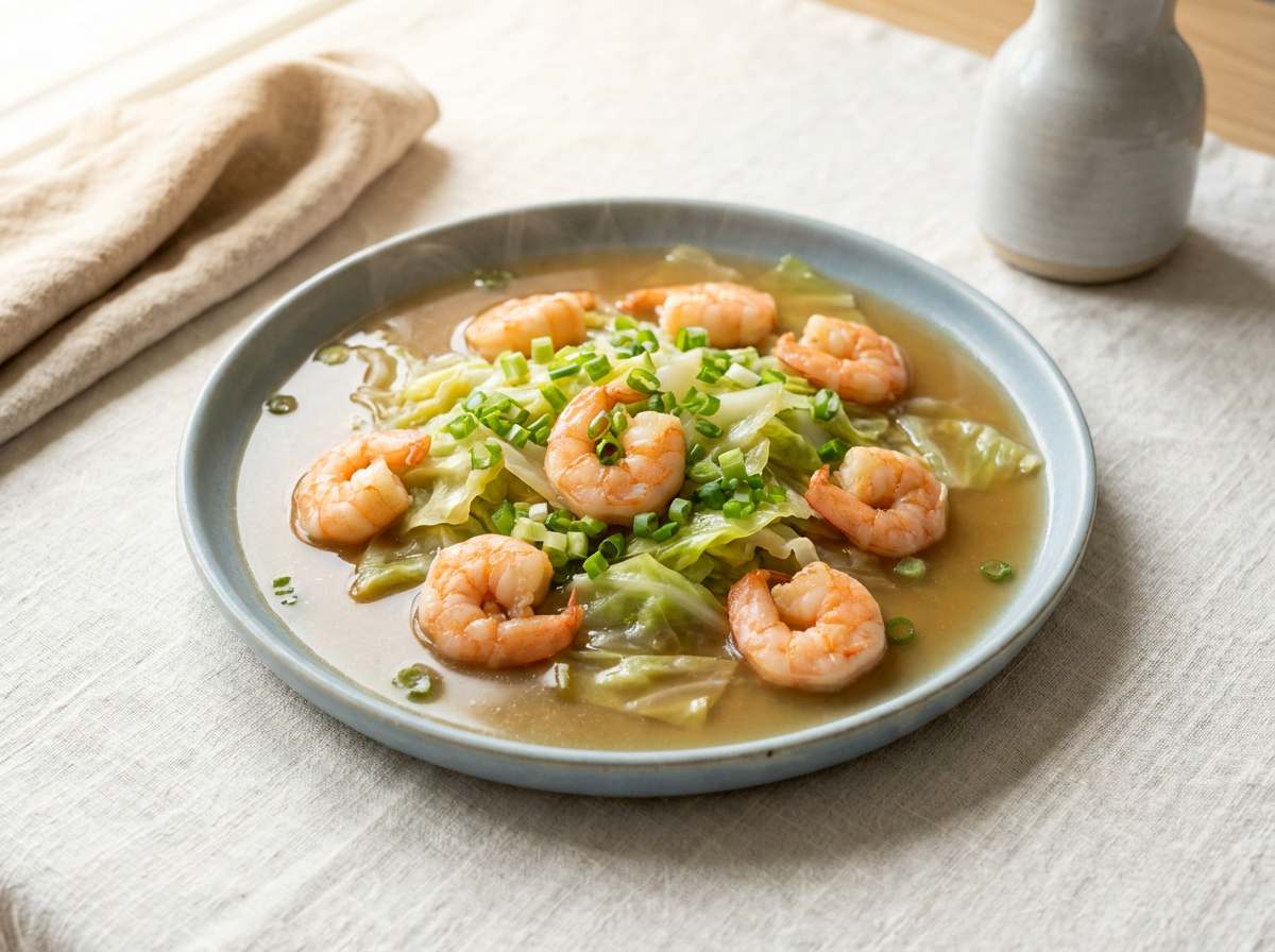 エビとキャベツのめんつゆお弁当スープ