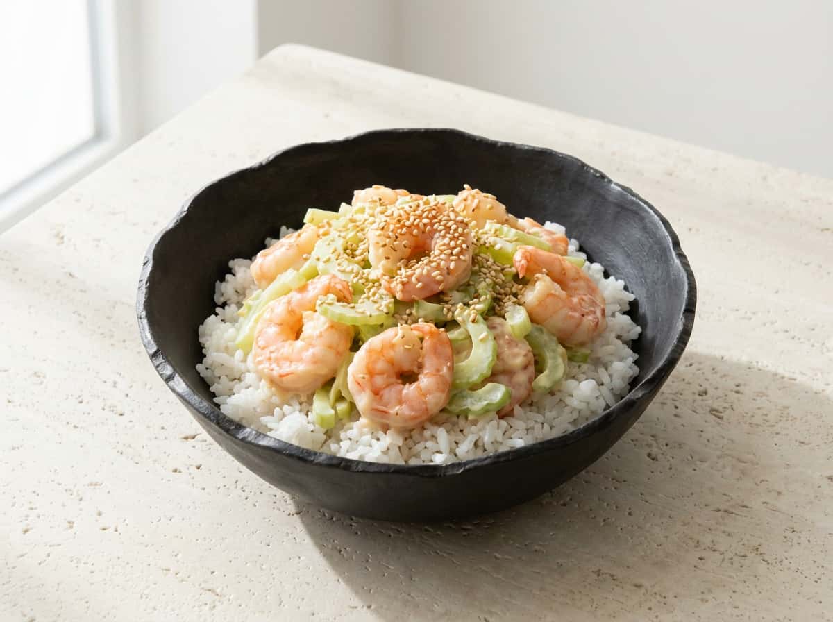 エビとセロリのマヨ丼（作り置きタネ）