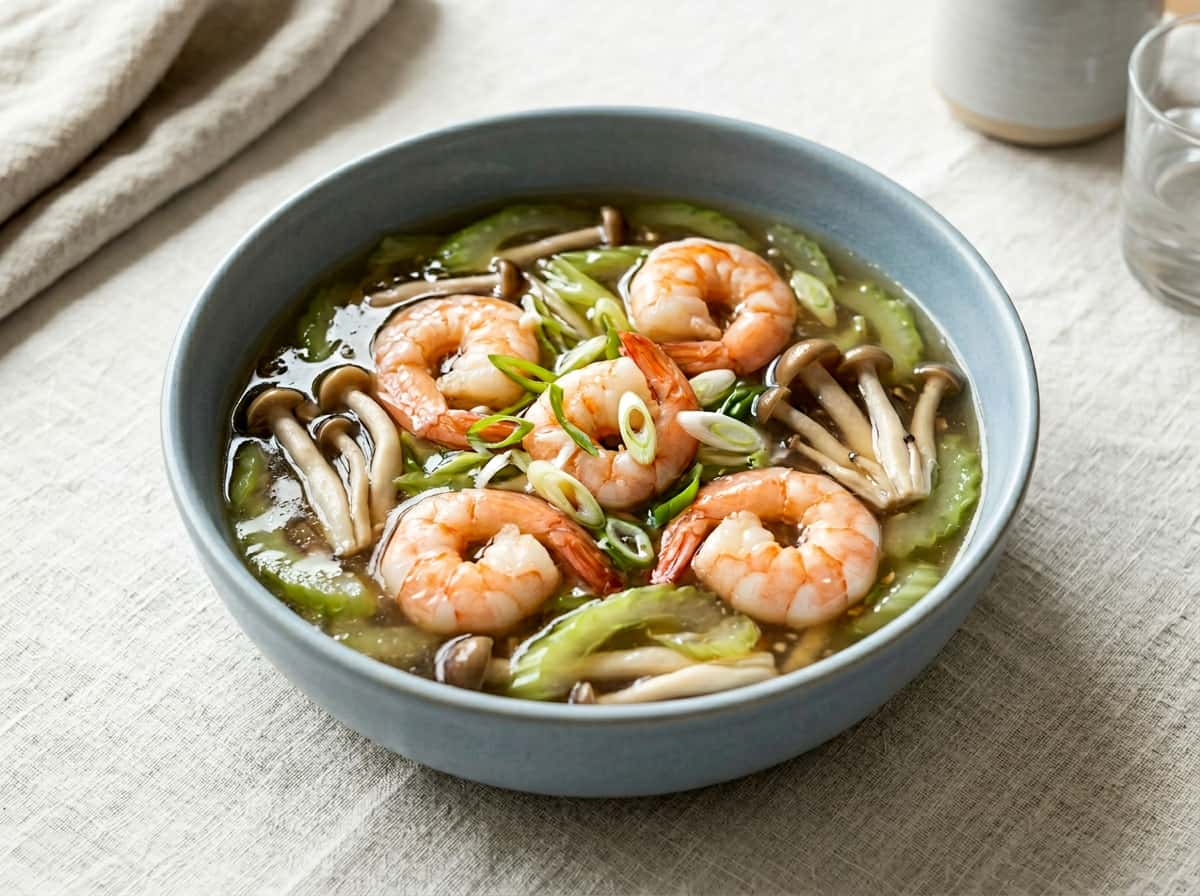 エビとセロリの甘酢ガッツリスープ