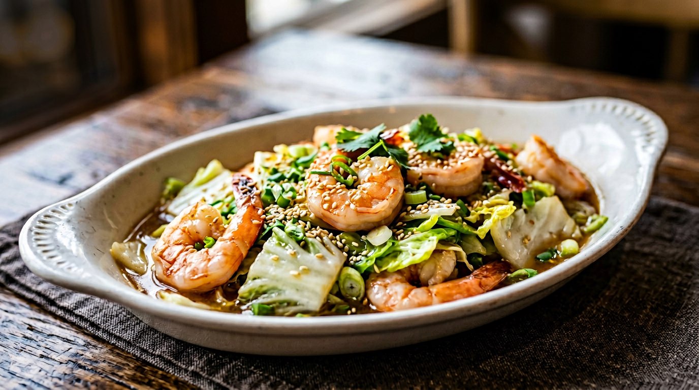 エビと白菜の鶏だしごま和え