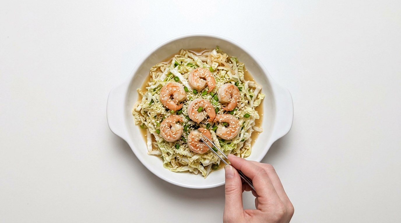 エビと白菜の鶏だしごま和え（完成イメージ）