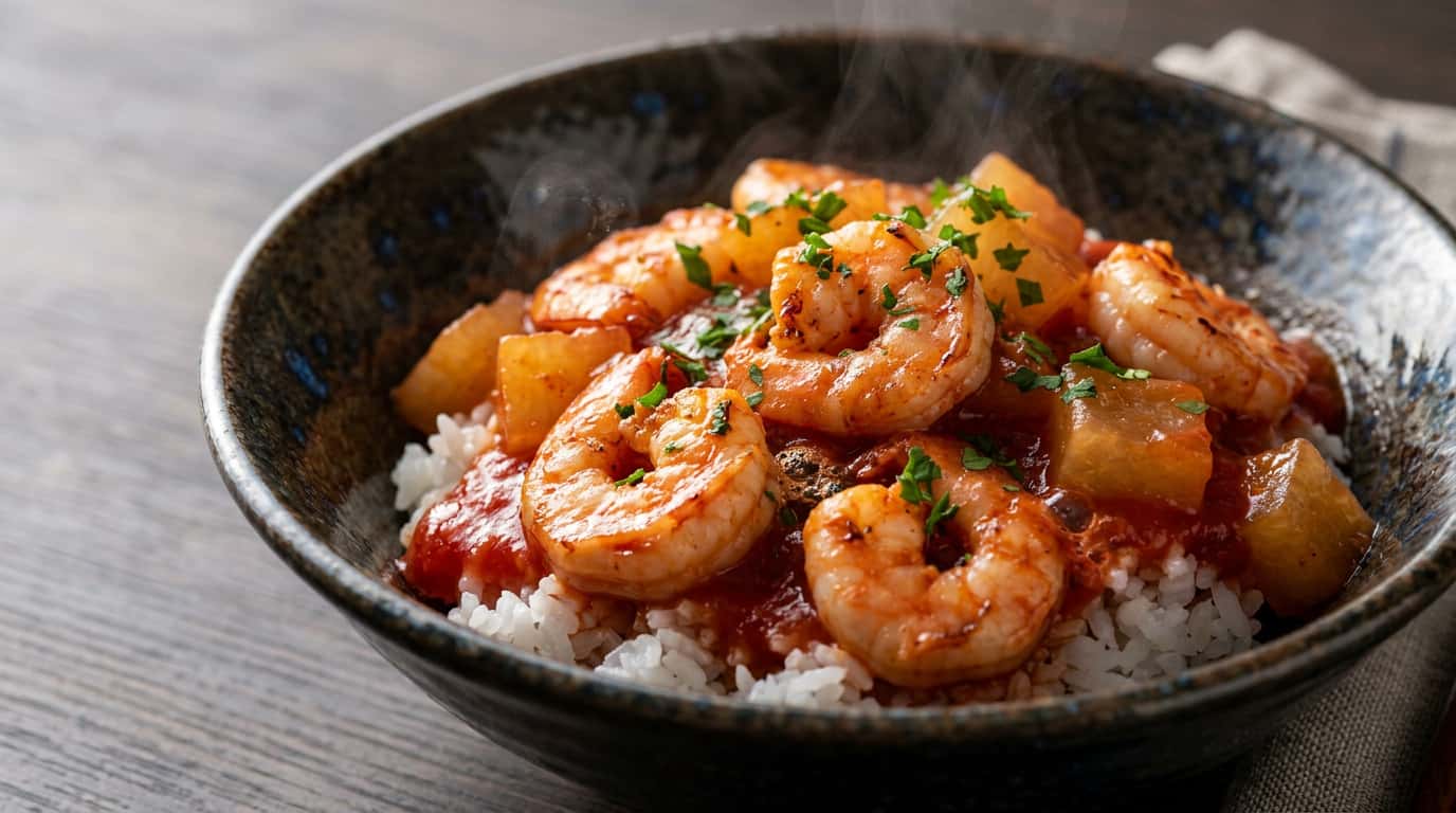 エビと大根のトマト煮込み丼（完成イメージ）