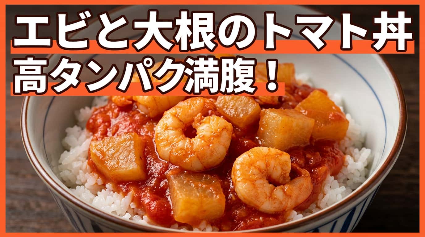 エビと大根のトマト煮込み丼