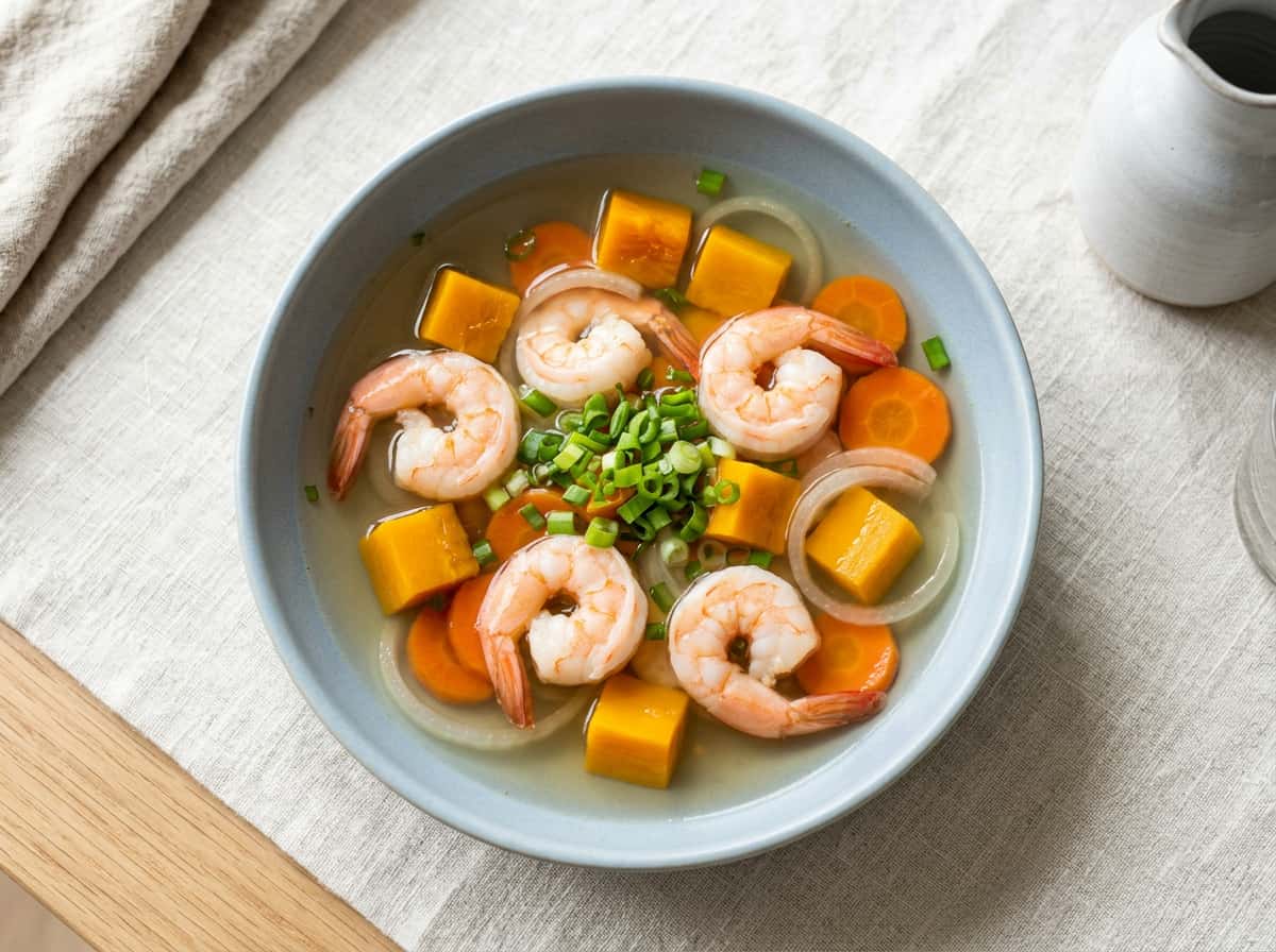 エビとかぼちゃのコンソメスープ
