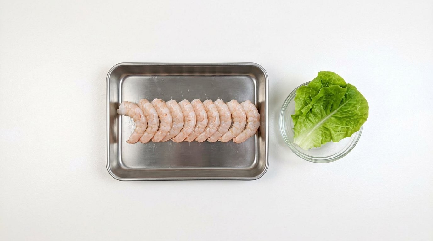 エビとレタスの鶏ガラスープ（材料）