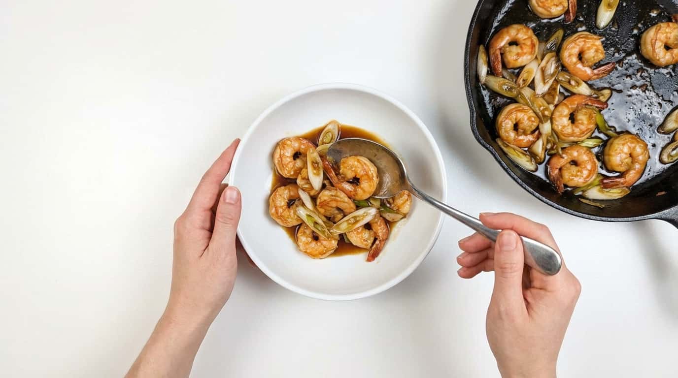 エビと長ねぎのバター醤油煮（完成イメージ）