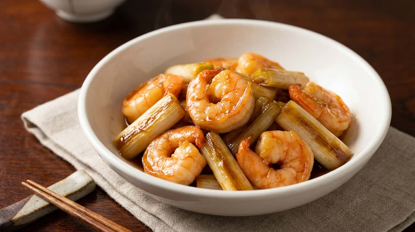 エビと長ねぎのバター醤油煮（完成イメージ）