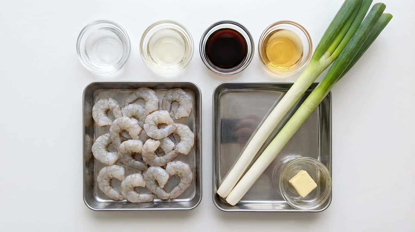 エビと長ねぎのバター醤油煮（材料）
