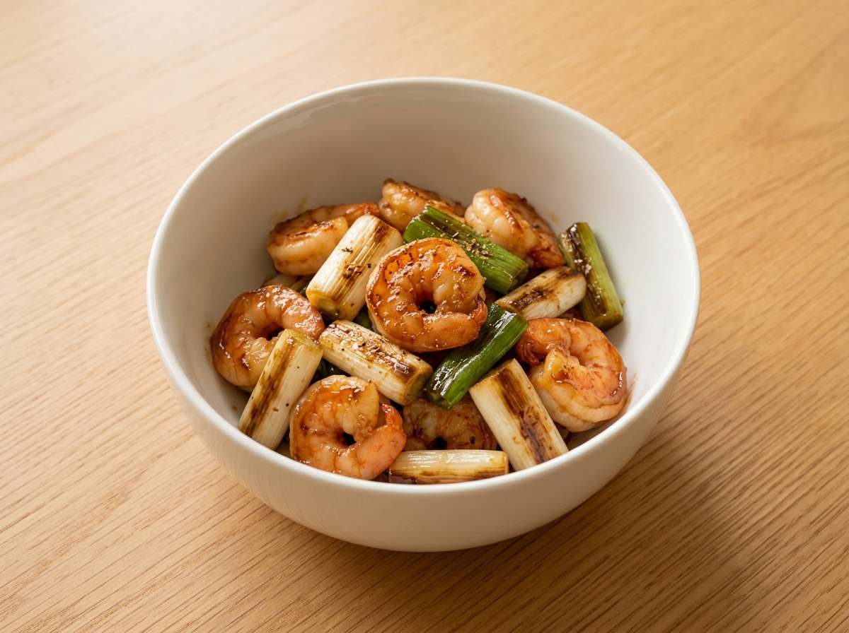 エビと長ねぎの味噌焼き