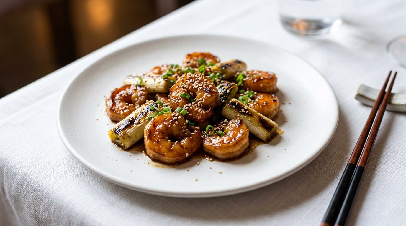 エビと長ねぎの味噌焼き（完成イメージ）