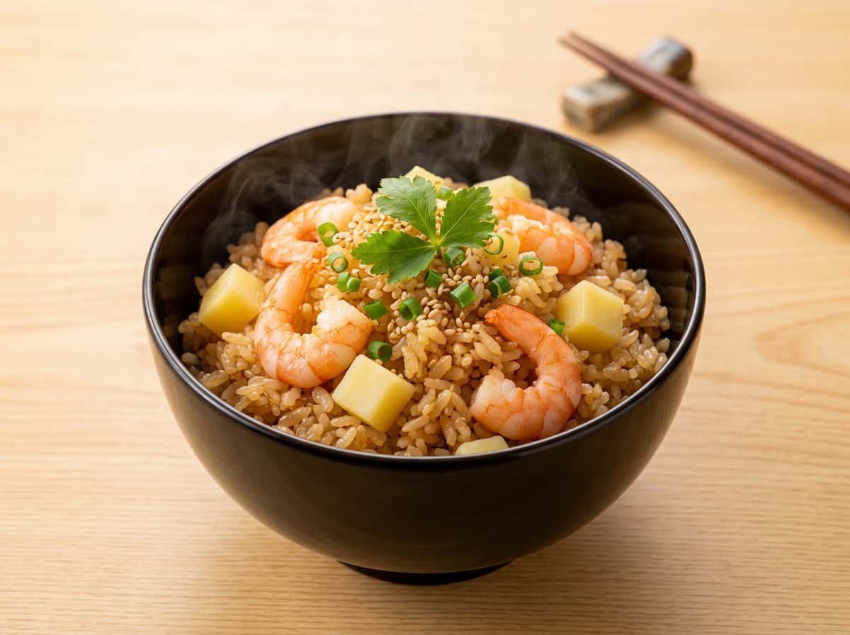 エビとじゃがいものコンソメ炊き込みご飯