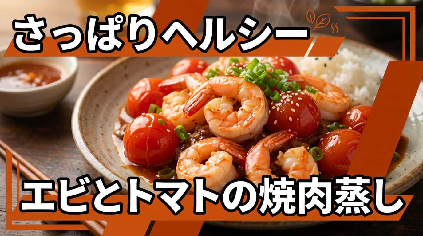 エビとトマトの焼肉のタレ蒸し