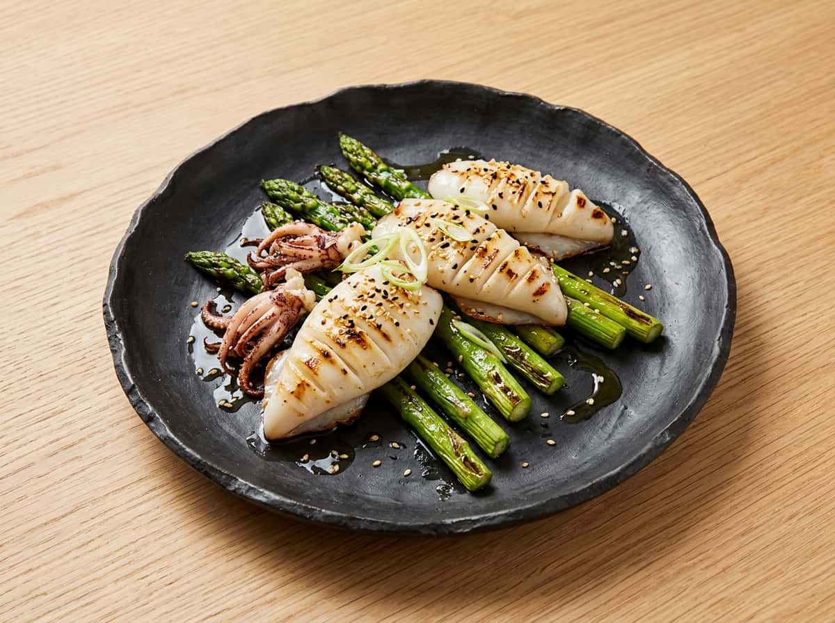 イカとアスパラのごま油焼き（作り置き）
