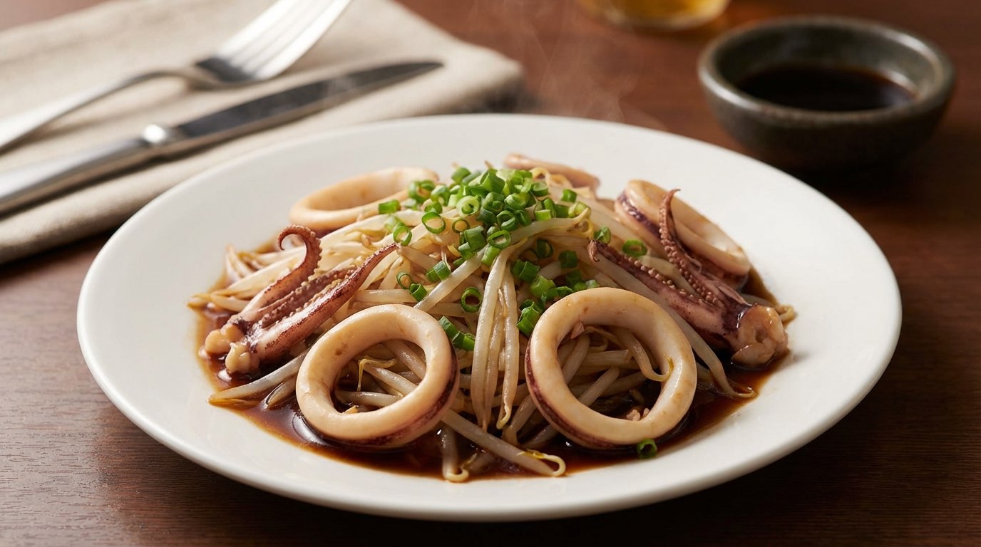 イカともやしの醤油煮