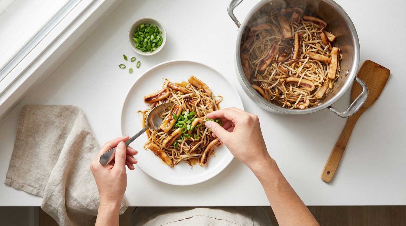 イカともやしの醤油煮（完成イメージ）