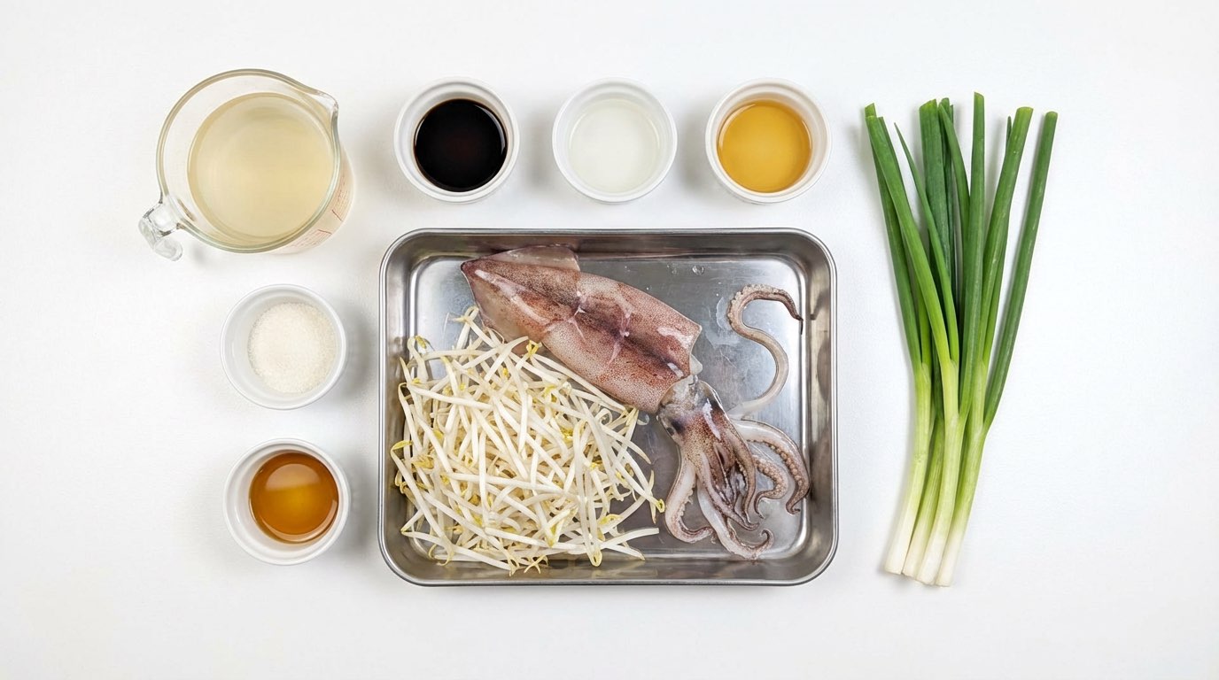 イカともやしの醤油煮（材料）