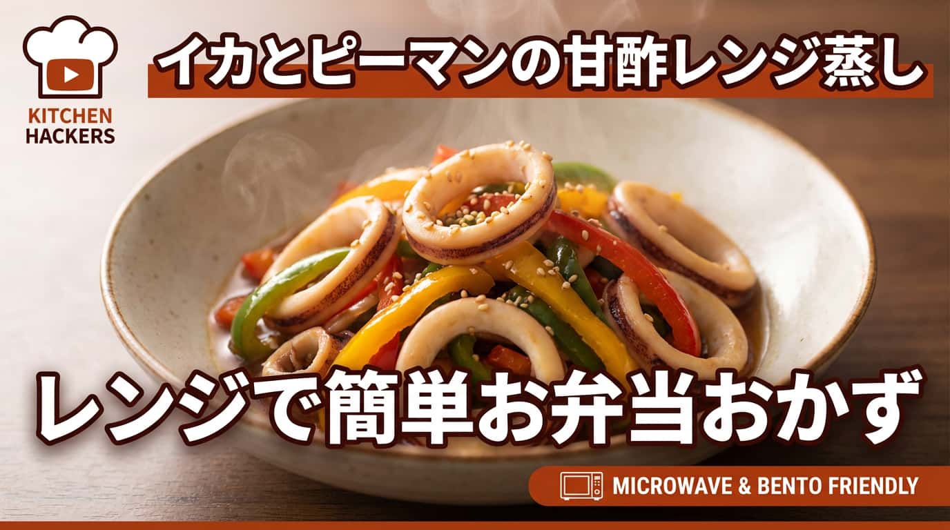 イカとピーマンの甘酢レンジ蒸し